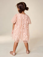 Preorder Next Uk Pink Bows Angel Sleeve Mesh Dress (3mths-7yrs)