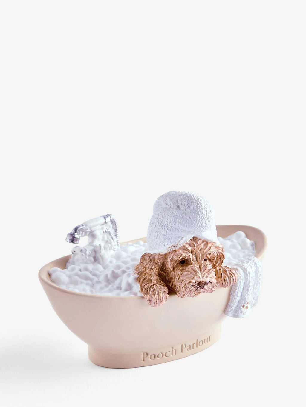 Natural Cockapoo in the Bath Ornament (H=10cm)