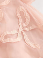 Preorder Next Uk Pink Bows Angel Sleeve Mesh Dress (3mths-7yrs)