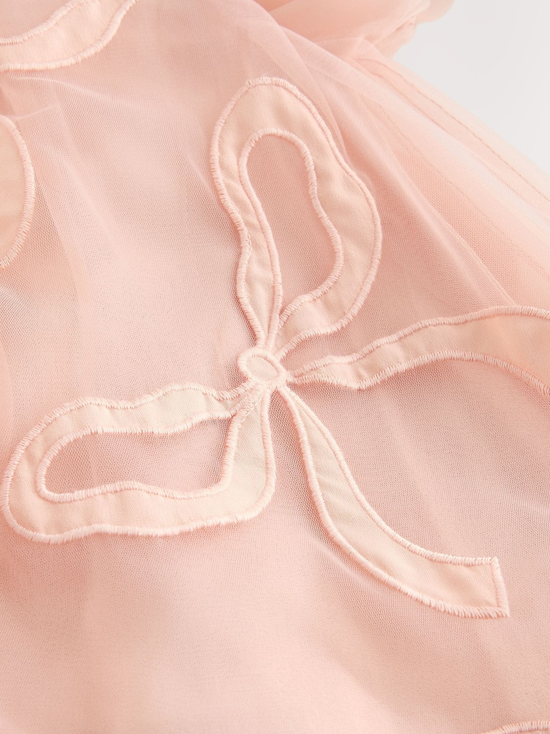 Preorder Next Uk Pink Bows Angel Sleeve Mesh Dress (3mths-7yrs)