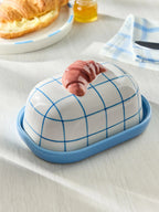 Preorder Next Uk White/Blue Claude Croissant Club Butter Dish