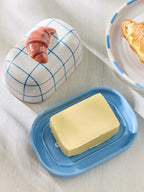 Preorder Next Uk White/Blue Claude Croissant Club Butter Dish