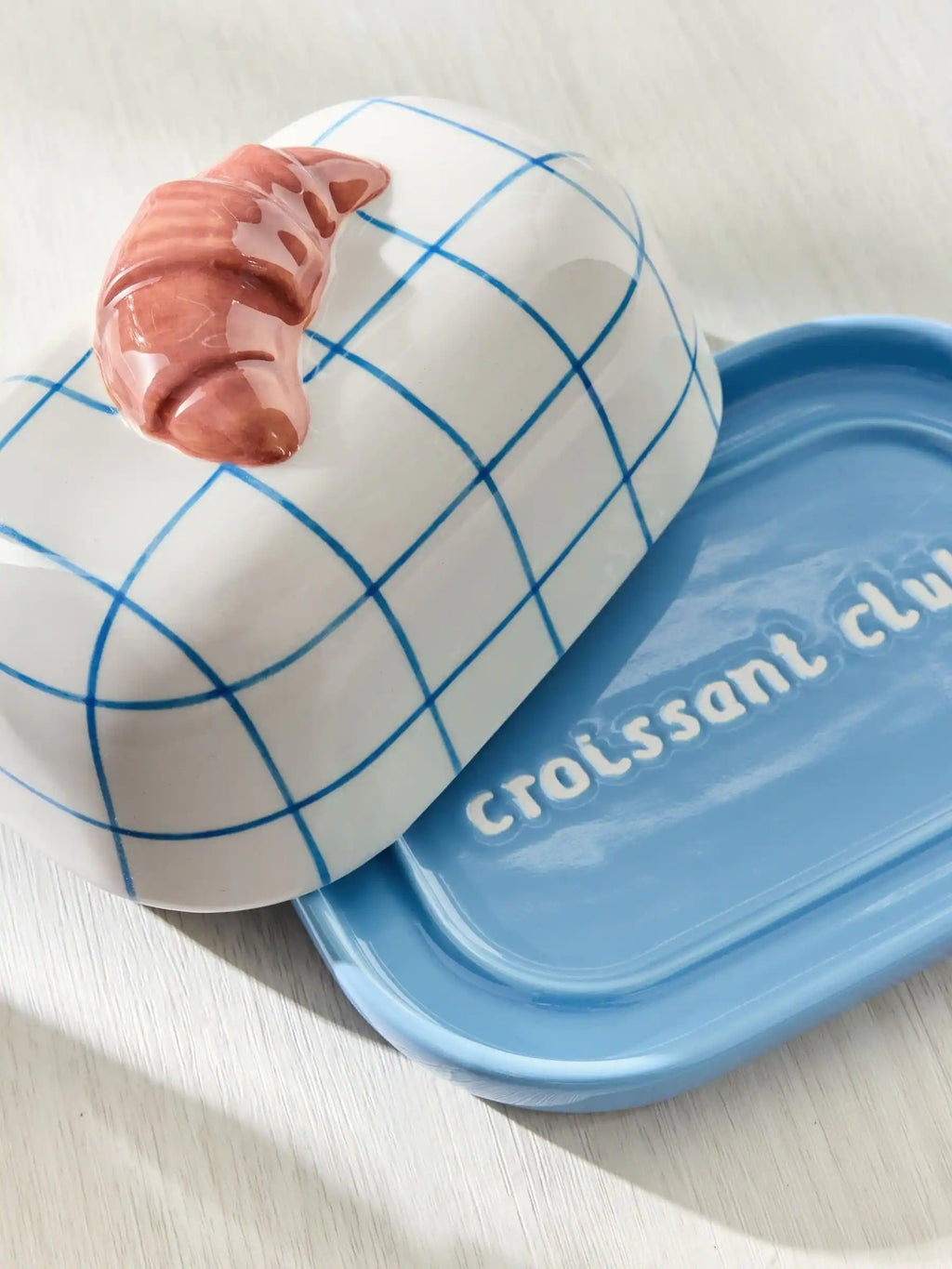 Preorder Next Uk White/Blue Claude Croissant Club Butter Dish