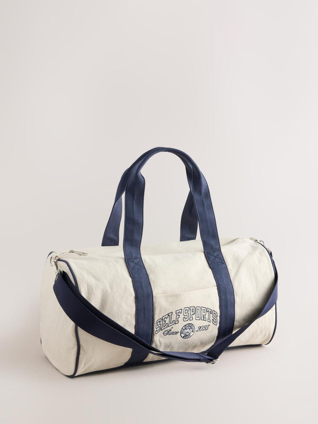 self. Ecru Large Gym Duffle Bag