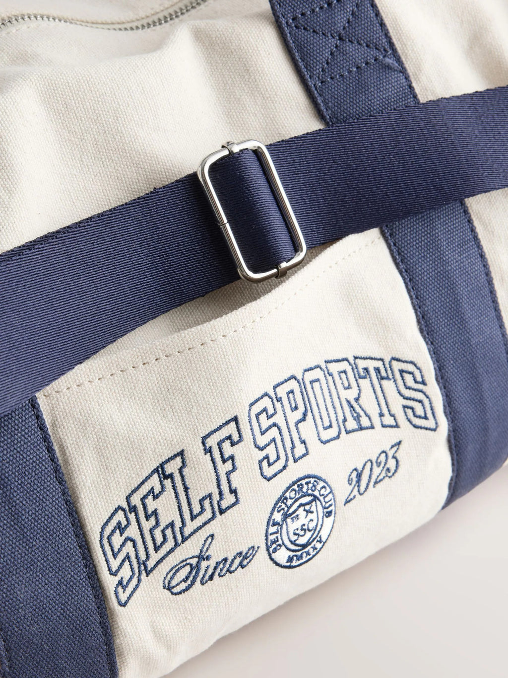 self. Ecru Large Gym Duffle Bag