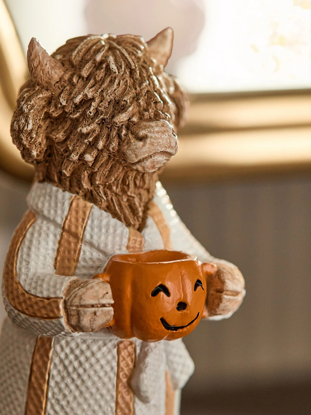 Set of 2 Natural Autumn Hamish the Highland Cow Ornaments
