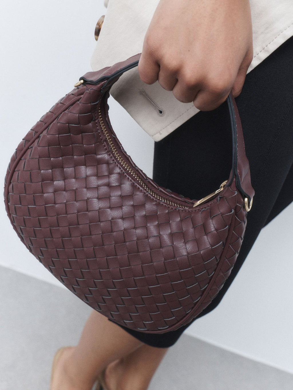 Preorder Next Uk Berry Red Weave Hand Held Bag