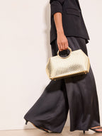 Preorder Lipsy Gold Weave Top Handle Tote Bag