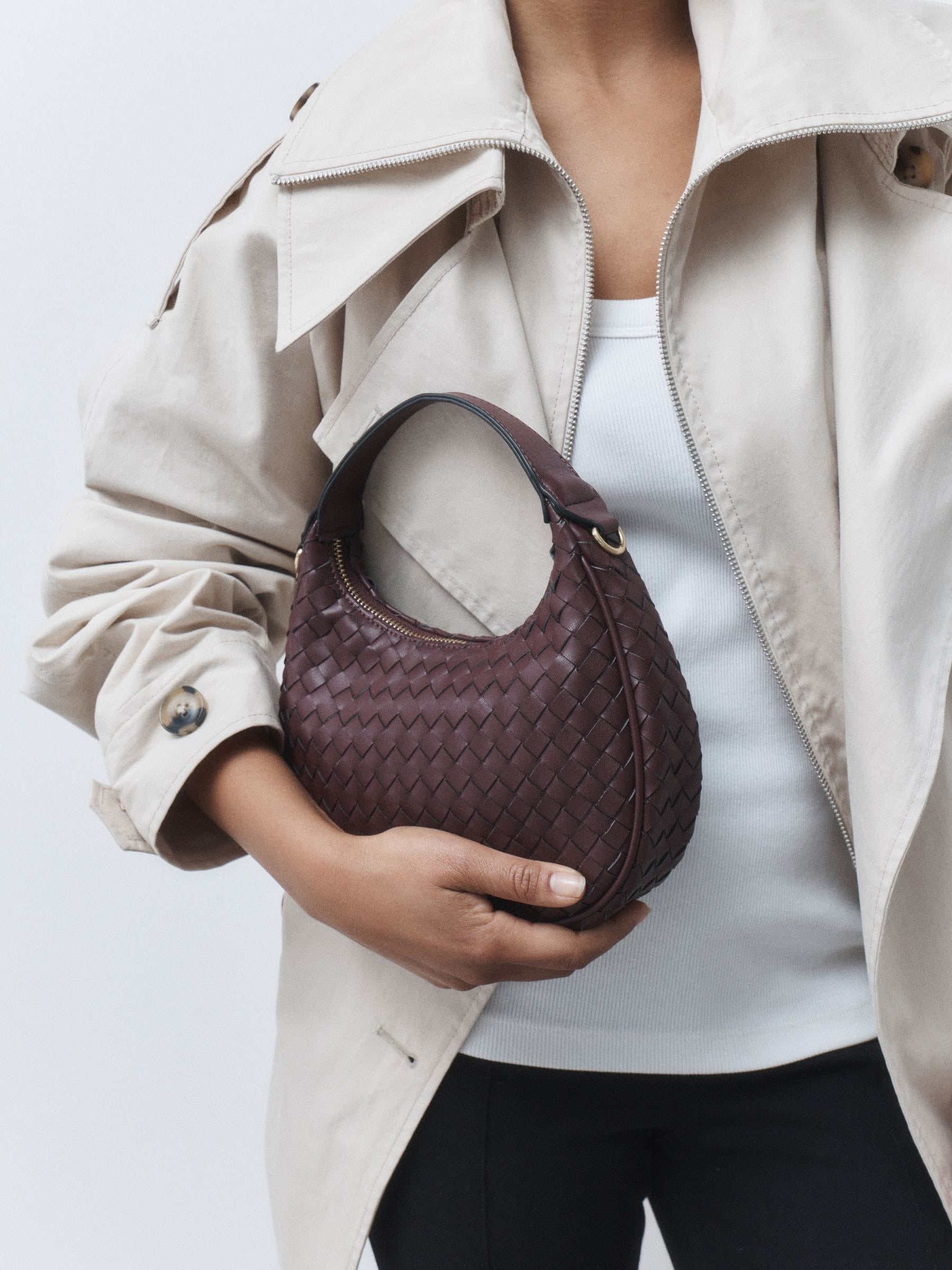 Preorder Next Uk Berry Red Weave Hand Held Bag