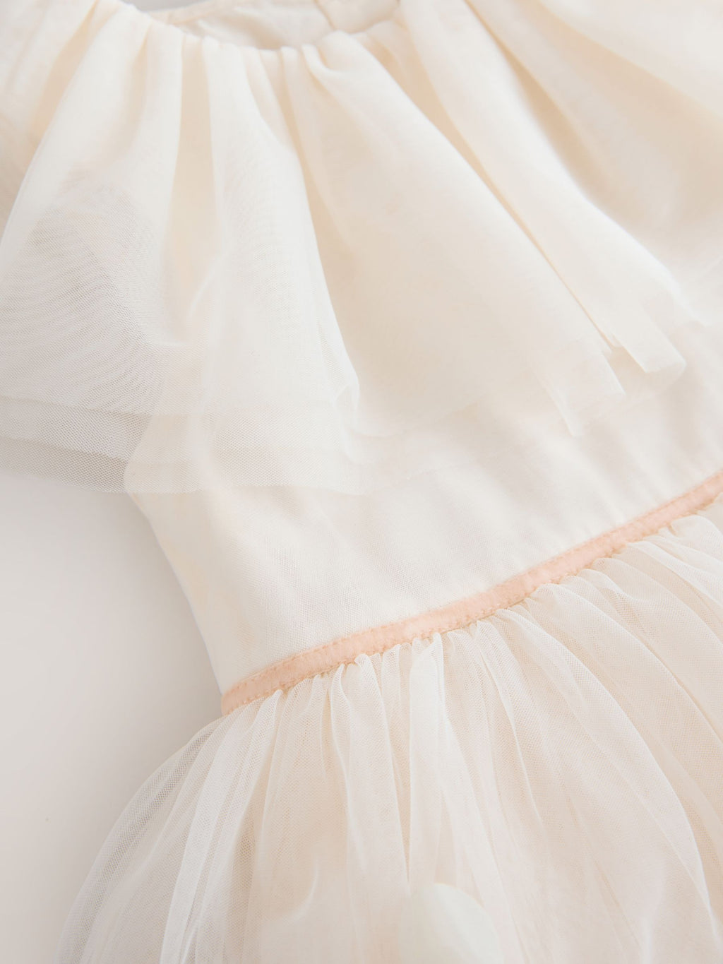 Preorder Next Uk White Ruffle Collar Mesh Dress (3mths-7yrs)