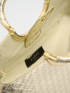 Preorder Lipsy Gold Weave Top Handle Tote Bag