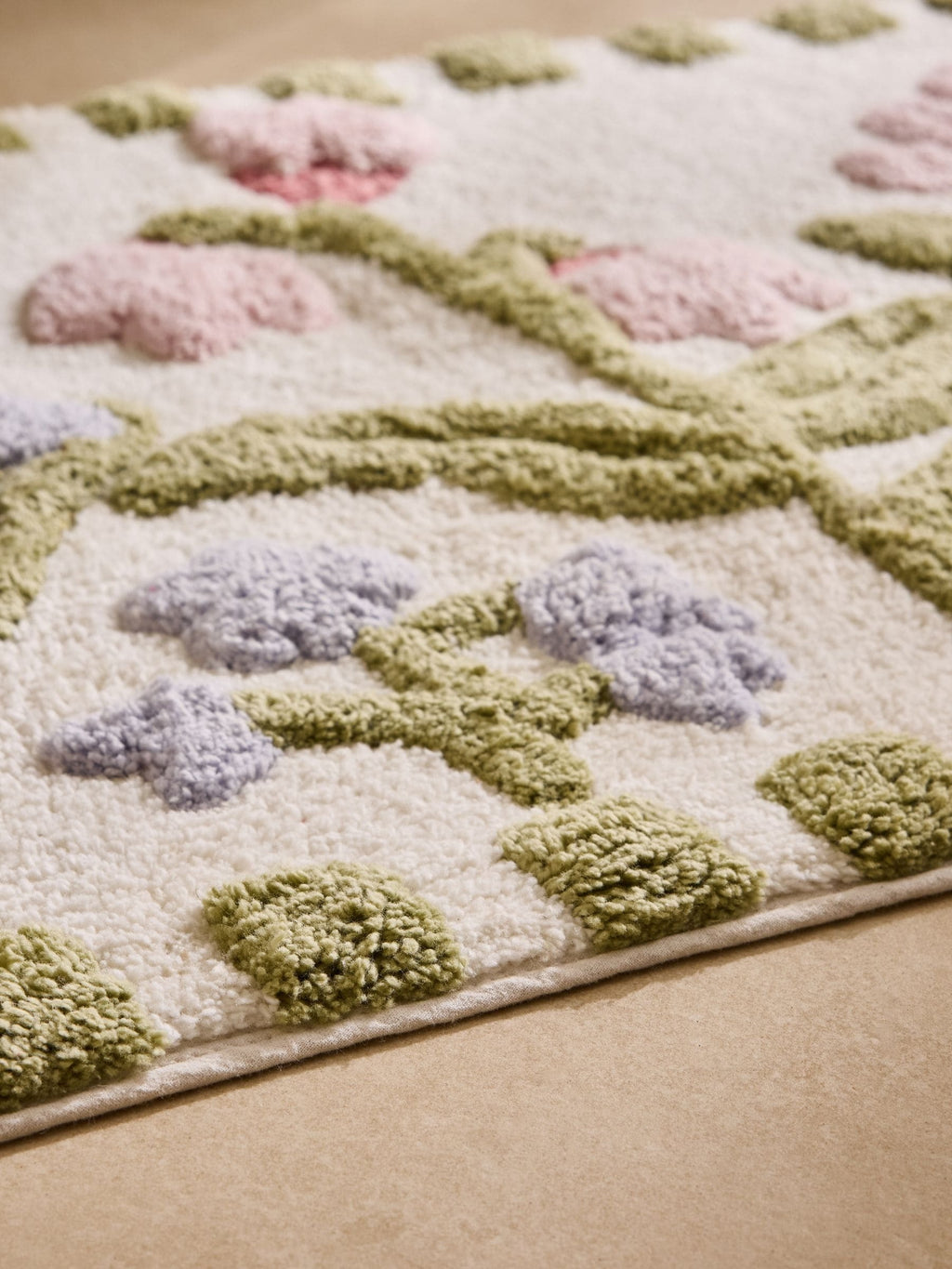 Multi Water Colour Floral Print Bath Mat