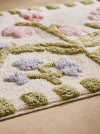 Multi Water Colour Floral Print Bath Mat