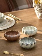 Preorder Set of 3 Natural Pumpkin Dip Bowls (Height 5cm  Width 12cm  Depth 12cm)