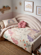 Preorder Natural Scandi Unicorn Reversible Duvet Cover And Pillowcase Set