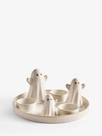Preorder Cream Ceramic Halloween Ghosts Tealight Candle Holder Plate