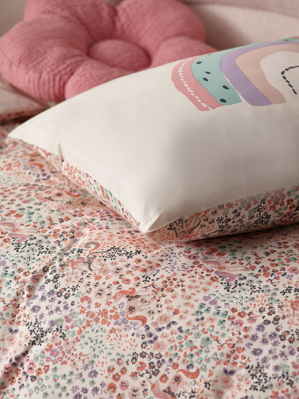 Preorder Natural Scandi Unicorn Reversible Duvet Cover And Pillowcase Set