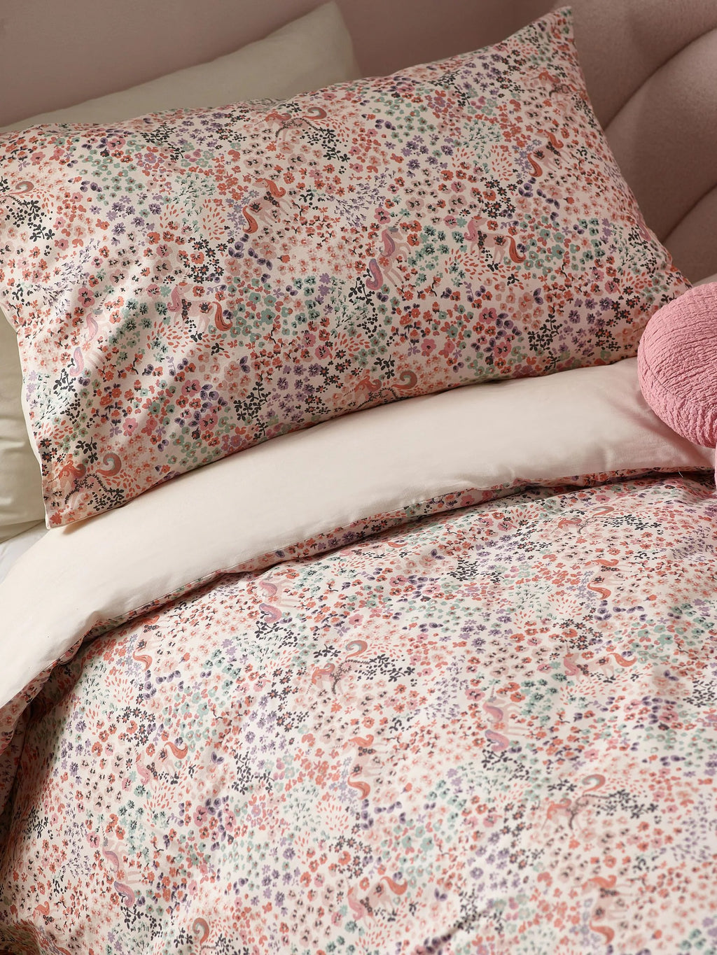 Preorder Natural Scandi Unicorn Reversible Duvet Cover And Pillowcase Set