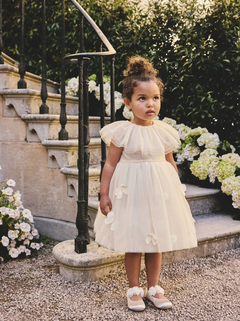 Preorder Next Uk White Ruffle Collar Mesh Dress (3mths-7yrs)