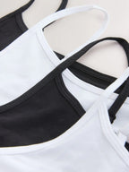 Next Uk White/Black Thin Strap Vests 5 Pack