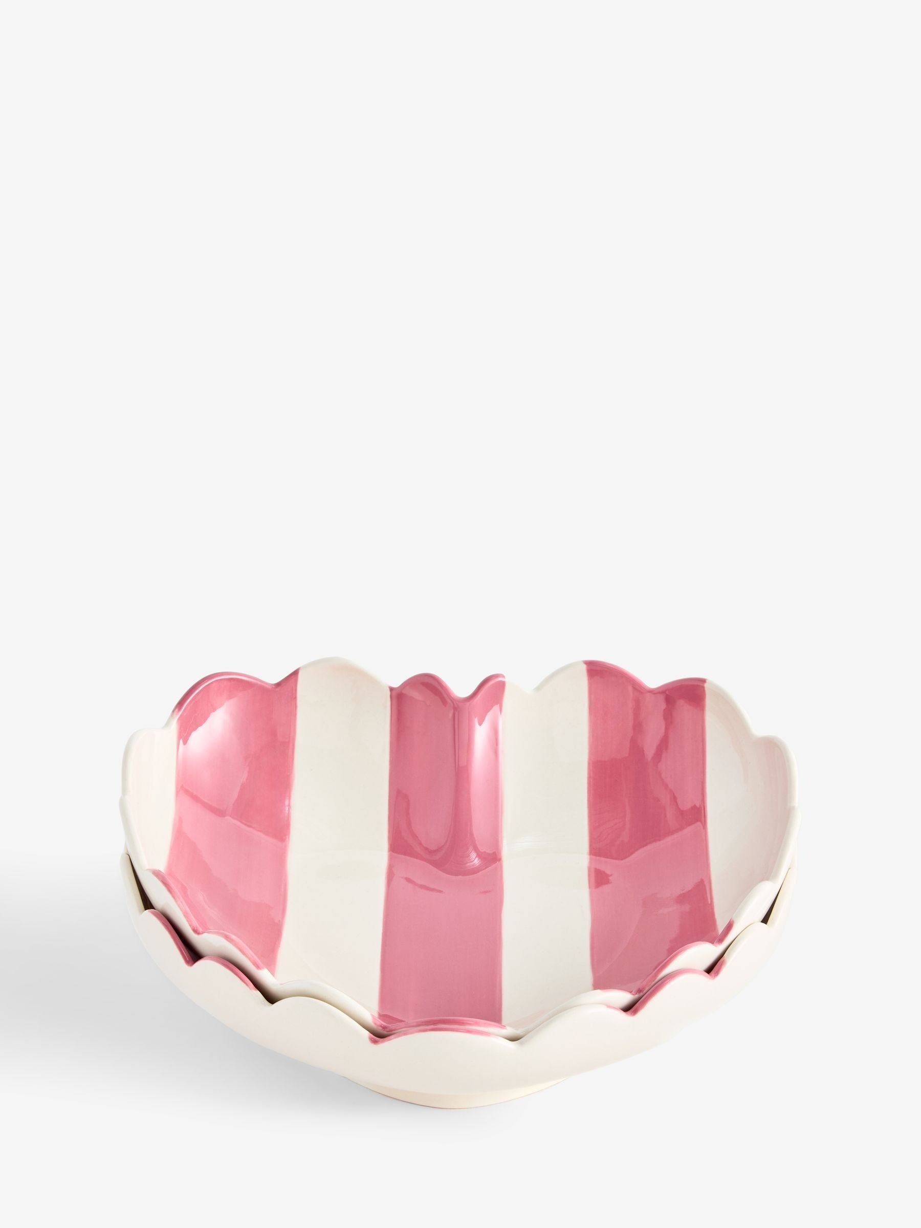 Next Uk Set of 2 Pink and White Heart Pasta Bowls
