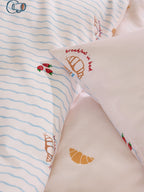 Next Uk Blue/Natural Breakfast In Bed Reversible Duvet Cover and Pillowcase Set