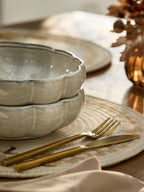 Preorder Set of 2 Natural Autumnal Pumpkin Pasta Bowls Height 5.5cm  Width 21cm  Depth 21cm